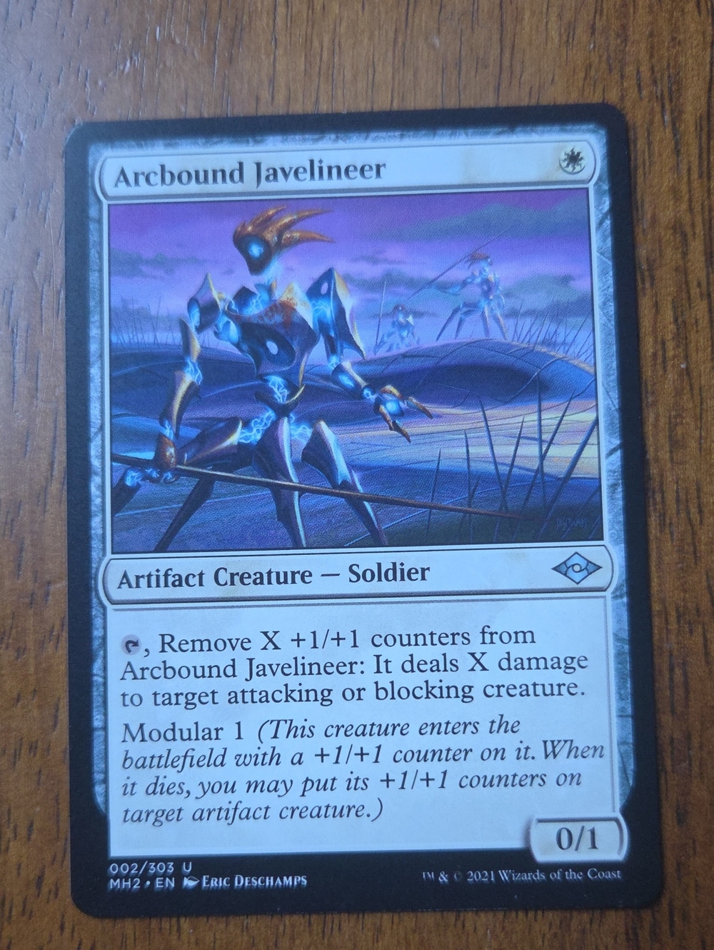 Arcbound Javelineer Art Card Print - Purple Fantasy Wall Art